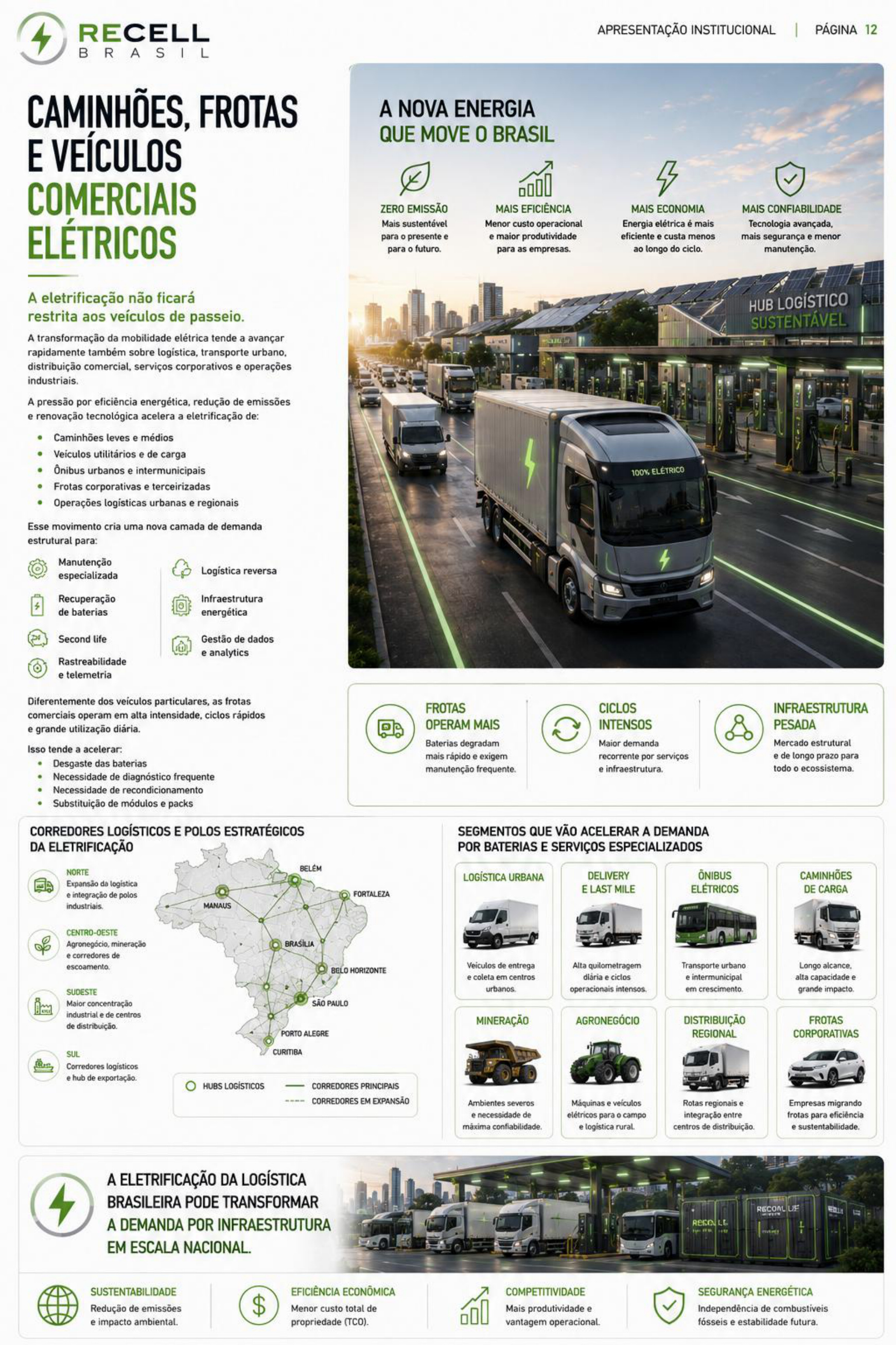 Caminhões e frotas comerciais elétricas